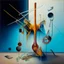 Placeholder: Abstract painting formed by a mix of human flesh-like surgical instruments and universe-like musical instruments,neuralink,minimalism,Painting By Adrian Ghenie, Rene Magritte, Salvador Dali, Lucian Freud