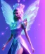 Placeholder: A crystalised queen, atmospheric, realistic, unreal engine, cinematic lighting, octane render. blue, pink, transparency, light, shine,bright, full body, transparent wings, blonde, long hair, nice smile