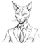 Placeholder: Illustrative sketch of a image of an humanoid cat, suit and tie, arte lineal ultra quality, 8k