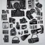 Placeholder: elements of photographic equipment. poster graphics. high detailed. ink and acrylic.