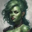 Placeholder: dnd, portrait of curvy female with green skin