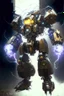 Placeholder: large mechanical robot exosuit make electricity lightning coming from it, steampunk exosuit