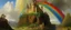 Placeholder: A rainbow empire with a giant castle painted by Karl Wiener