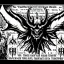 Placeholder: Devil demon satan king knights war code prophecy black and white