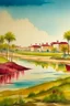 Placeholder: landscape for qatar people water color