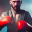 Placeholder: Cyberpunk Man boxing in the ring unreal 5, octane render,cinema4d, dynamic lighting, 8k, redshift render, highly, hyperrealism ultra detailed, hyper realistic.