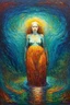 Placeholder: The abyss is where understanding meets unraveling; Post Impressionism; surreal art