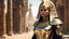 Placeholder: 1 Egyptian female ,full body, queen, Egyptian Parrley_armor, big bulky futuristic armor, armor, egyptian royal head decoration, makeups, glowing eyes walking in the Egypt city cairo photorealistic, studio lighting, hard light, colors, hyperdetailed, hyperrealistic, 4K, Masterpiece, highres, absurdres scifi, iridescent gold wires