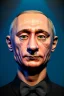 Placeholder: Waist up muppet Portrait, Vladimir Putin as muppet doll, Black suit, photo studio, blue background, unreal engine 5, concept art, art station, god lights, ray tracing, RTX, lumen lighting, ultra detail, volumetric lighting, 3d.