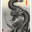 Placeholder: Ukiyo-e styled art, black and white dragon