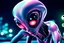 Placeholder: sad Alien, nighttime, Hyper detailed, Realistic, Extreme depth of field, bokeh blur, in the style of candid, imperfection, natural lighting, cinematic, Fuji Film, Anamorphic lens, 1993,