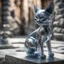 Placeholder: giger escher cat angel sculpture in transparent murano glass in front of stone wall,bokeh like f/0.8, tilt-shift lens 8k, high detail, smooth render, down-light, unreal engine,bokeh like f/0.8, tilt-shift lens 8k, high detail, smooth render, down-light, unreal engine