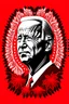 Placeholder: president joe biden in style of shepard fairy obama poster style red colour stencil