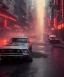 Placeholder: Realistic photo, Ford mustang, asphalt, cyberpunk city, blade runner style, 4k resolution, intricate details, ornate details, soft lighting, vibrant colors, retroanime, futuristic cityscape background