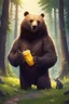 Placeholder: Bear eating honig and is in a wald and play fortnite and polar lichter