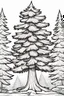 Placeholder: coloring page, pine tree, cartoon style, thick lines, low detail, no shading