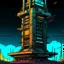Placeholder: cyberpunk retro futuristic tower for comics