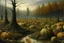 Placeholder: A swamp filled with pumpkins painted by Caspar David Friedrich