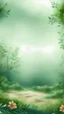 Placeholder: vintage landscape, with dust particles, looking down at a beautiful green fantasy forest