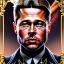 Placeholder:  fantasy art, photorealism, realistic portrait of a young brad pitt, movie poster, titanic in the background, book cover illustration