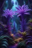 Placeholder: close-up of two magical bio-luminescent plants in a very strange otherworldly lush alien ecosystem with gigantic transparent and bio-luminescent purple plant like life forms, colorful, fantastical, intricate detail, 8k resolution, centered, matte painting, airbrush art, pencil sketch, award winning, masterpiece, crisp quality, sharp