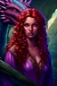 Placeholder: one woman with a dragon, young Robyn Lively / Elsa Hosk / Shanina Shaik face morph, a beautiful young woman with pale, softly freckled skin, multi-hued long red curly hair and green turquoise-speckled eyes, with an anatomically perfect pink and purple iridescent dragon; fantasy art by Kerem Beyit, XNO art, Julia Pishtar, MisterFeelgood, BoneHed-Art, Chet Zar art; Renaissance, luminous colorful sparkles, airbrush, depth of field, 16k, mixed media, ethereal, Unreal Engine 5; by James R. Eads