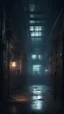 Placeholder: Si-Fi, Dr. Moreau Prison, atmospheric lighting effects, intricate industrial details, moody atmosphere, eerie grimdark ambiance, complex motherboard accents, speculative fiction art. Bokeh