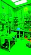 Placeholder: A lime green laboratory with cybernetic slime painted by Stuart Davis