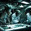 Placeholder: A group of surgeons operating on a xenomorph.