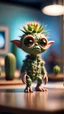 Placeholder: cactus alien gremlin in art gallery,bokeh like f/0.8, tilt-shift lens 8k, high detail, smooth render, down-light, unreal engine, prize winning