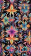 Placeholder: High Fashion show onto the podium. Trend: abstract painting 2024. Art Fabric - Entwinement By Valzart - Art Colorful Tribal Rainbow Psychedelic Kaleidoscope Black Cotton Fabric By The Yard With Spoonflower