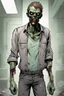 Placeholder: zombie, portrait, comic book, full body, standing, mean,