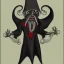 Placeholder: Vampire Bat with tentacles beard and grey skin and four arms as a Russian Orthodox