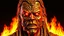 Placeholder: 4K, ultra detail, full realism portrait terminator iron maiden logo full face flames4K, ultra detail, full realism portrait terminator new wave log full face firestarter in the background