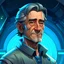 Placeholder: high quality disney style science fiction middle aged character portrait