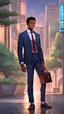 Placeholder: twenty year old black gUY with short hairs, with a jacket and business style, full body, suit and pants, from head to toe, best quality, digital painting, 4k, sharp focus, intricate texture, skin imperfections, blank background. , interactive novel style,bokeh, professional, anime clean drawing,Your Name, 4k, highly detailed, clear lighting,