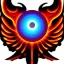 Placeholder: wings, freaky crazy evil eye with wings, laughing, flying, satan wings