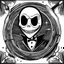 Placeholder: A jack skellington, sticker design, cartoon, anime, fantasy, pro vector, white Background