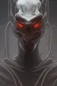 Placeholder: evil predator with crown, alien, brutal face, tron, head, burn eyes, 8k, finely detailed, dark light, photo realistic, hr giger, cyberpunk