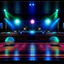 Placeholder: Dance hall ,dj play ,laser lights, disco ball, beard DJ play music with DJ desk, photorealism