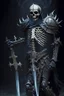 Placeholder: dark age armored skeleton knight with sword , death incarnate