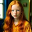 Placeholder: pretty girl, aged 13, ginger, conventionally attractive, bright clothes, realism, dreamy, tight top