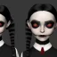 Placeholder: wednesday addams, wednesday addams hair, dark make up, wesnesday addams, gothic, black dress