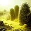 Placeholder: A striking quality Kodak photograph captures a wasteland with liquid and group of monstrous plants, creepy, details of the dust very accentuated, glossy organic mass, adorned with minerals and rocks. Bathed in intense light, eerie, Max Ernst style, Amano, Audubon, yellow sun, fluids, fog, bkue eyes, paranoic, obsessive, blurred, volumetric light