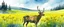 Placeholder: an Elk in a prairie canola field, anime watercolor