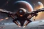 Placeholder: a planet breaks apart by a long object like the anthem concept art