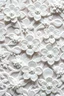 Placeholder: white intricate lace pattern with floral motifs appearing embossed or in relief with fine details and delicate texture 3d effect big flowers more trasparents