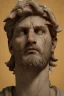 Placeholder: Realistic image, Roman sculpture made in marble with gold veins, Lionel messi, gold laurel leaves crown, waist up portrait,marble material, gold ornaments, Renaissance style, sun rays background, epic, celestial, cinematic lighting, God lights, 4k resolution, smooth details, soft lighting, unreal engine 5, art station, substance 3d.