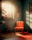 Placeholder: Room scene with sit woman, Wes Anderson style, realistic photo, concept art, smooth, unreal engine 5, god lights, ray tracing, RTX, lumen lighting, ultra detail, volumetric lighting, 3d.