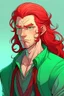 Placeholder: red and green haired nereid male dnd